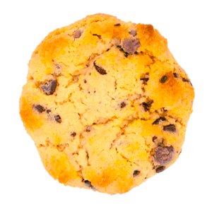 Foto de cookies de chocolate fondo blanco