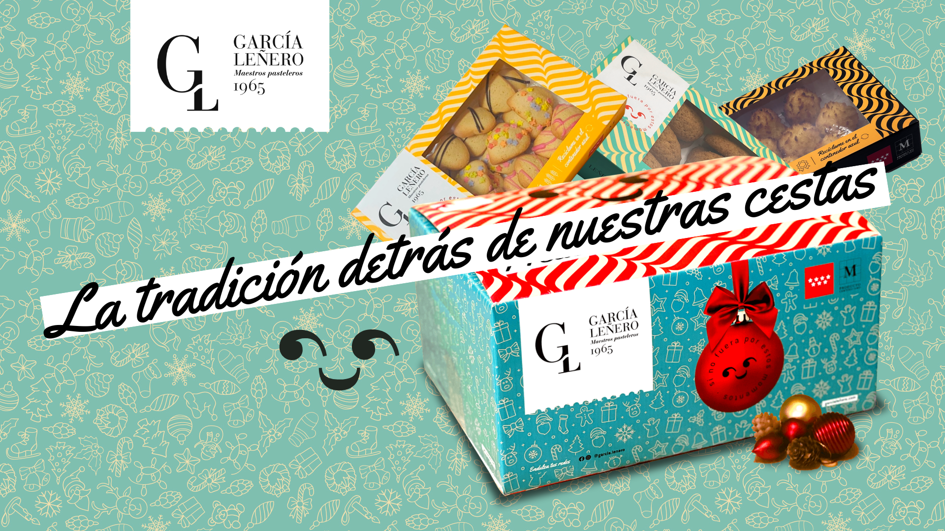 Cesta de Navidad artesanal García Leñero con pastas gourmet y dulces tradicionales